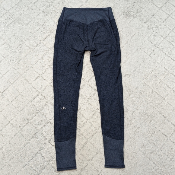 Alo Leggings Womens M Blue Heather High Waist Alosoft Lounge Performance Yoga - Picture 8 of 10